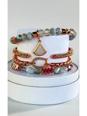 Bomb Party 4 Bracelet Luxe Stacks "Anything But Ordinary" Rose Gold
